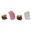 Four stacks of heart-shaped wooden cutouts in different colors. Produktbild-Vorschau