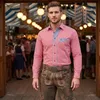 Chemise pour pantalon de cuir, rouge-bleu à carreaux, Voir les images du produit 5