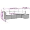 5-tlg. Garten-Sofagarnitur mit Kissen Grau Poly Rattan Produktbild-Vorschau 3