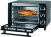 Der Unold Ofen Allround, hier in Schwarz mit geöffneter Tür, verfügt über ein Pizzastück auf dem Ros Produktbild-Vorschau