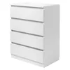 A white chest of drawers with four drawers is shown against a white background. Náhľad obrázku produktu