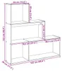 vidaXL Rozdeľovač izieb 3 úrovne Biela 123x29x123cm Náhľad obrázku produktu 8