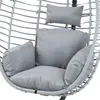 A close-up view of a gray hanging chair with cushions. Produktbild-Vorschau