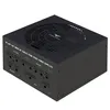 A black computer power supply unit (PSU) is shown from a slightly elevated side angle against a white background. Produktbild-Vorschau