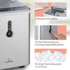 An ice maker with instructional steps shown in inset images. Produktbild-Vorschau