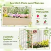 A collage of images showcasing a wooden raised garden bed with flowers and climbing plants, along with text highlighting its features. Anteprima dell’immagine prodotto