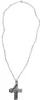 A silver-colored necklace with a cross pendant. Produktbild-Vorschau