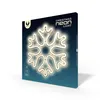 The image shows the packaging of a snowflake-shaped neon LED light for Christmas decoration. Podgląd zdjęcia produktu