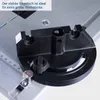 A close-up view of a black angle guide attachment on a silver metal surface, likely a workbench or saw table. Produktbild-Vorschau