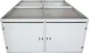 A light gray metal bicycle garage with two doors is shown from a slightly elevated front view against a white background. Anteprima dell’immagine prodotto