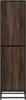 A tall, narrow highboard with a dark wood grain finish and black metal frame, shown against a white background. Podgląd zdjęcia produktu