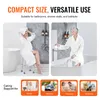 Collage of images showing a shower stool being used in different bathroom settings and highlighting its benefits for various user groups. Produktbild-Vorschau