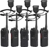 A set of five black walkie-talkies with attached microphones and antennas, arranged in a grid formation against a white background. Anteprima dell’immagine prodotto