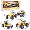 Malplay veicoli set gioco 2 quad con rimorchio 2 auto luce Anteprima dell’immagine prodotto 2