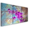Triptychon auf leinwand lila blumen 90x60 cm Feeby lila Produktbild-Vorschau 1