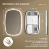Espejo de pared LED S'AFIELINA, 70x45 cm – Espejo de baño Vista previa de la imagen del producto 3