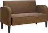 A studio shot of a brown loveseat. Voir les images du produit