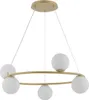 Lámpara colgante decorativa moderna, con aro dorado y cinco Vista previa de la imagen del producto 1