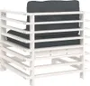Gartenstühle mit Kissen 2 Stk. Weiß Massivholz Kiefer Produktbild-Vorschau 6