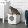 PawHut toaleta pre mačky s vekom a lopatkou, pre mačky do 5 Náhľad obrázku produktu 2