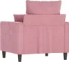 The back view of a pink velvet armchair. Anteprima dell’immagine prodotto