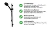 Duschgarnitur mit 5 Funktionen inkl. Halterung Schlauch Produktbild-Vorschau 2