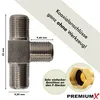 PremiumX 20x T-Verteiler 3x F-Buchse Splitter Verbinder für Produktbild-Vorschau 2