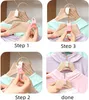 Collage showing how to use a hanger extender clip. Produktbild-Vorschau