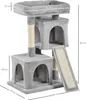 A diagram of a cat tree with dimensions indicated by measurement lines and text. Produktbild-Vorschau