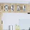 vidaXL Nástenná sklenená skriňa LUCCA v odtieni dub Sonoma, Náhľad obrázku produktu 2