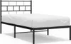 Bettgestell mit Kopfteil Metall Schwarz 100x200 cm Produktbild-Vorschau 1