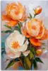 Leinwandbild Orange Pfingstrosen Blumen Gemalte 40x60 Feeby Produktbild-Vorschau 3