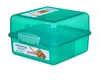 A green Sistema lunch box with compartments. Podgląd zdjęcia produktu