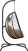 vidaXL Závěsné křeslo s polštářem Taupe Poly Rattan & Steel Náhled obrázku produktu 4