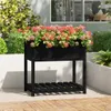 vidaXL Pflanzkübel mit Ablage Schwarz 82,5x54x81 cm Produktbild-Vorschau 2