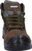 A close-up, front view of a brown work boot. Produktbild-Vorschau