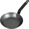 A black metal frying pan with a long handle is shown against a white background. Náhľad obrázku produktu