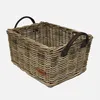 WICKED Kistenkorb L grau mit Ledergriffen (46x35x25) Produktbild-Vorschau 1