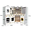 A diagram of a wooden corner kitchen for children, with dimensions indicated. Produktbild-Vorschau