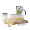 Glaskaraffe mit Deckel 1 Liter inkl. 4 Gläser 5 teiliges Produktbild-Vorschau 2