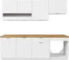Küchenmöbel-Set - 200 cm - 6 Elemente - Weiß und Natur - Produktbild-Vorschau 1