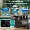 Wiltec Pompe piscine 750 W – Débit 15000 l/h – Hauteur Voir les images du produit 3