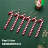 6x Zuckerstangen rot-weiß – glitzernder Baumschmuck für Produktbild-Vorschau 4