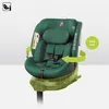 A green car seat is shown on a pedestal with a rotating arrow indicating ease of movement. Náhľad obrázku produktu