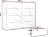 A diagram showing the dimensions of a dresser and a separate drawer unit. Náhľad obrázku produktu