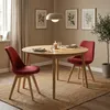 Nordic Design Stuhl aus Holz und Stoff und Kissen Küchen Produktbild-Vorschau 2