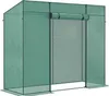 A green greenhouse with a roll-up door. Produktbild-Vorschau