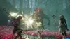 Two characters are fighting a large monster in a mystical forest. Produktbild-Vorschau