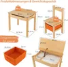 Table + chaise pour enfants en bois massif avec plateau Voir les images du produit 2