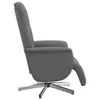 A side view of a dark gray fabric recliner chair with a metal base. Produktbild-Vorschau